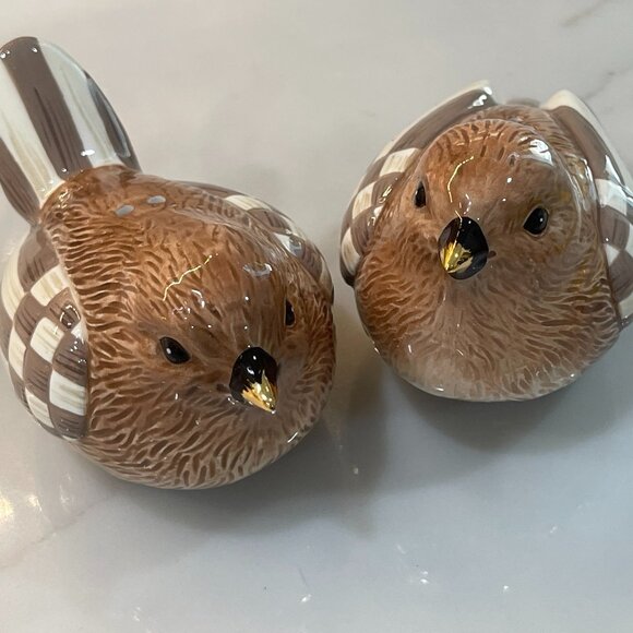 🐦 MacKenzie-Childs Songbird Salt & Pepper Set – Gilded Garden 🪻 - Picture 7 of 16
